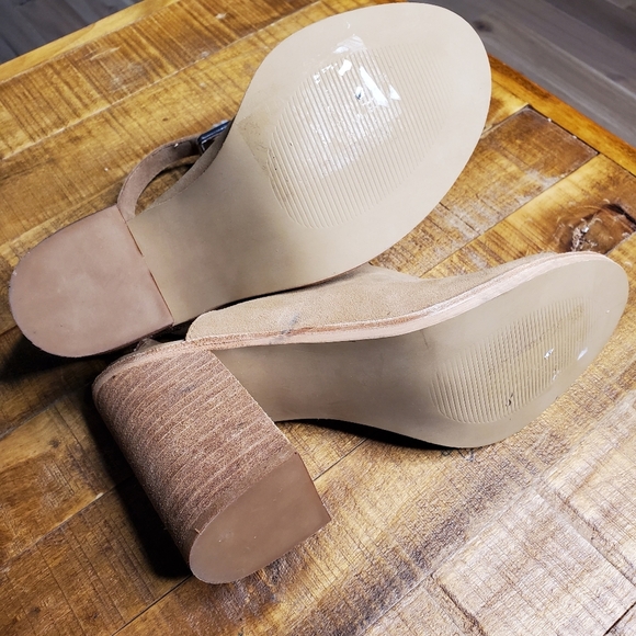 Steve Madden Lanto Tan Suede Block Heeled Sandal Sz 8.5 - Picture 6 of 7